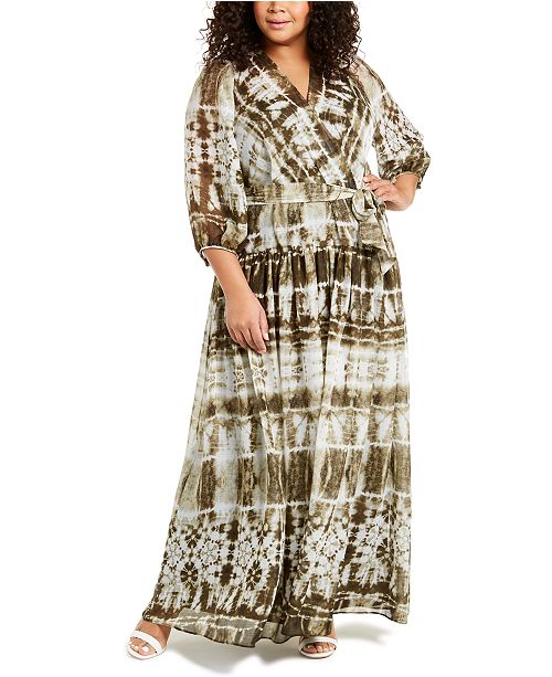Calvin Klein Plus Size Tie Dyed Maxi Dress Reviews Macy S