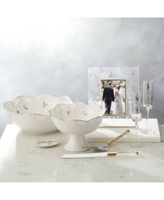 Lenox Opal Innocence Flourish Collection In Clear With Etching Design