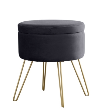 Ornavo Homeposh Habitat By Ornavo Modern Round Velvet Storage Ottoman With Gold Metal Legs Tray Top Coffee Table Dailymail