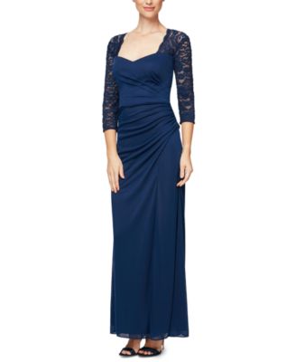 alex evenings draped sweetheart gown