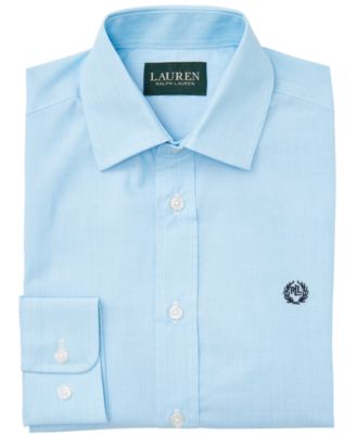Lauren Ralph Lauren - Big Boys Classic-Fit Teal Blue End-On-End Solid Dress Shirt