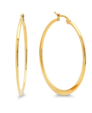 image of Steeltime 18K Micron Gold Plated Stainless Steel Hoop Earrings