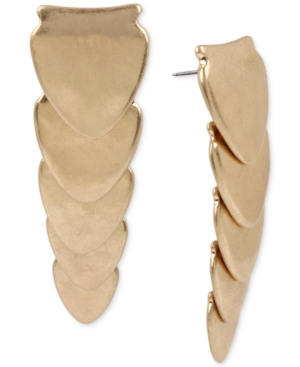 image of Robert Lee Morris Soho Gold-Tone Sculptural Layered Linear Drop Earrings
