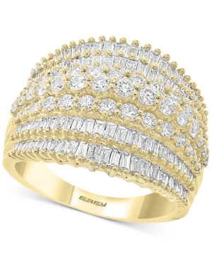 image of Effy Diamond Baguette Multi-Row Statement Ring (1-7/8 ct. t.w.) in 14k Gold