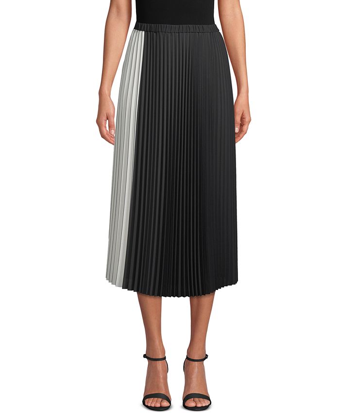 Anne Klein Colorblocked Pleated Skirt - Macy's