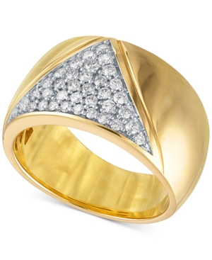 image of Diamond Chevron Wide Band Statement Ring (3/8 ct. t.w.) in 14k Gold