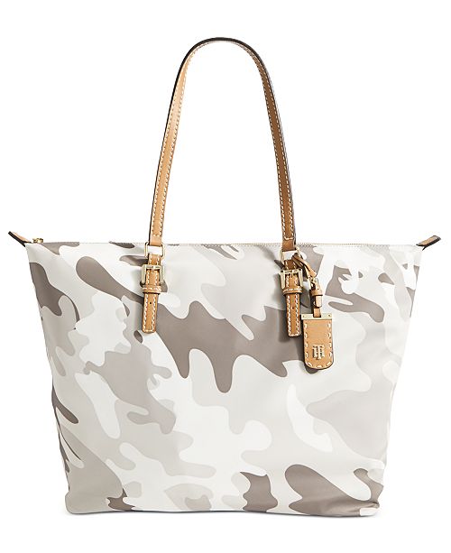 Tommy Hilfiger Julia Camo Zippered Tote & Reviews Handbags
