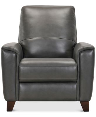 Brayna 35 Classic Leather Pushback Recliner, Created for Macy's