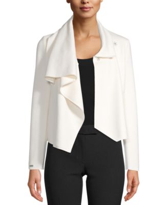 anne klein scuba asymmetric front jacket