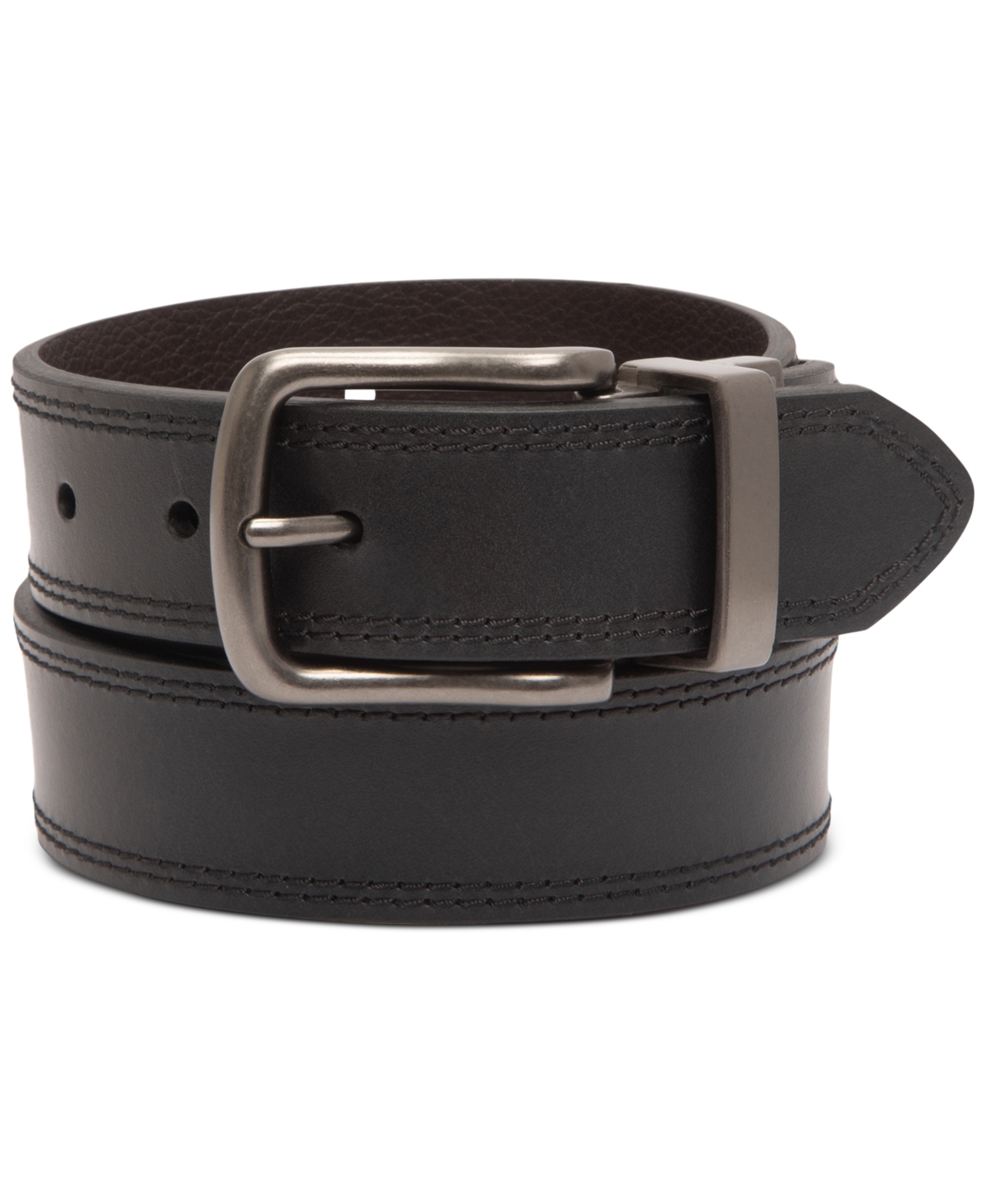 Shop Levi's Men's Embossed Reversible Belt In Black,brown