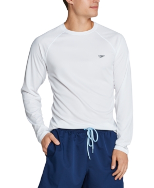 Shop Speedo Men's Long Sleeve Swim T-shirt In White