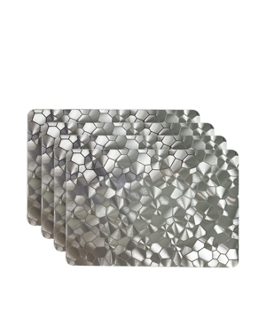Dainty Home Reversible Metallic Shimmering Water Cube Dining Table Indoor Outdoor Placemats - Set of 4
