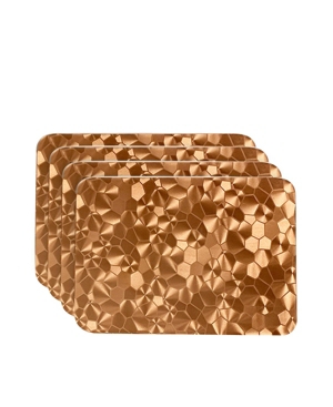 Dainty Home Reversible Metallic Shimmering Water Cube Dining Table Indoor Outdoor Placemats - Set of 4