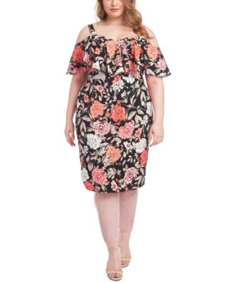 RACHEL Rachel Roy Trendy Plus Size Marcella Floral Print Cold Shoulder Dress Macy s