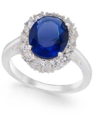 Charter Club - Silver-Tone Stone & Crystal Halo Ring