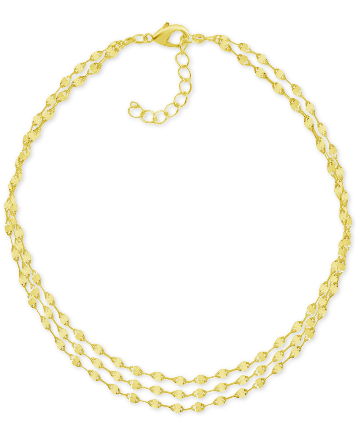 And Now This Three-row Mirror Chain Anklet In Gold