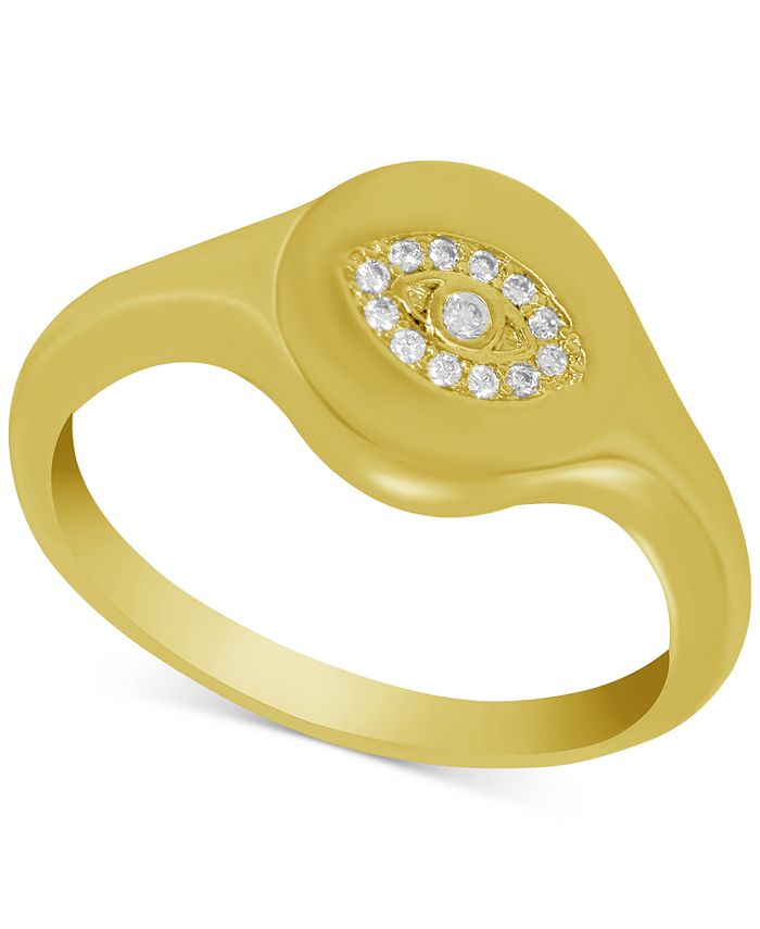 Essentials Crystal Evil Eye Ring in GoldPlate & Reviews Rings