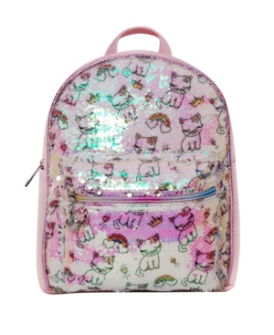 image of Omg! Accessories Toddler, Little and Big Kids Bella Kitty Bling Print Sequins Mini Backpack