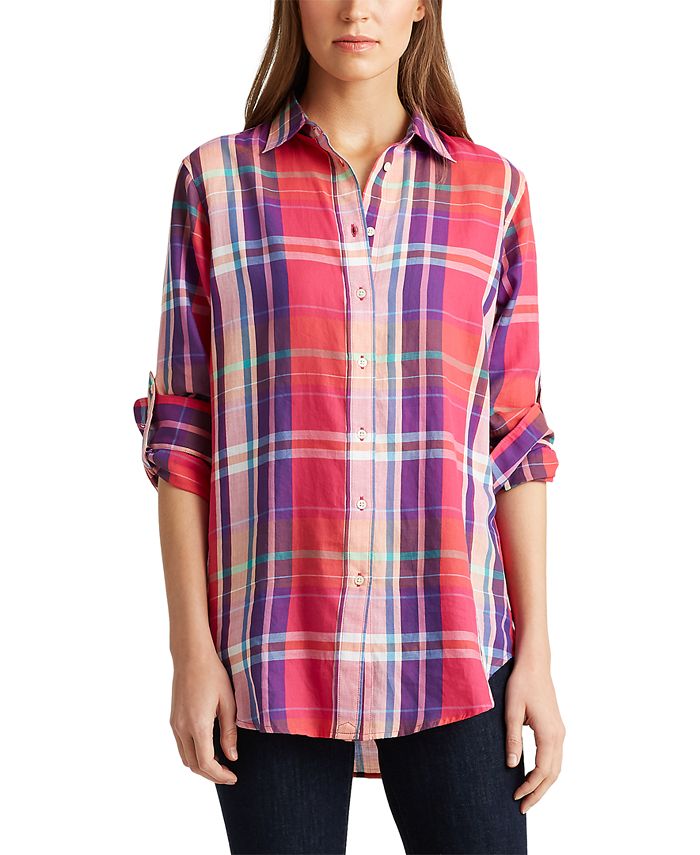 Lauren Ralph Lauren Petite Cotton Twill Shirt - Macy's