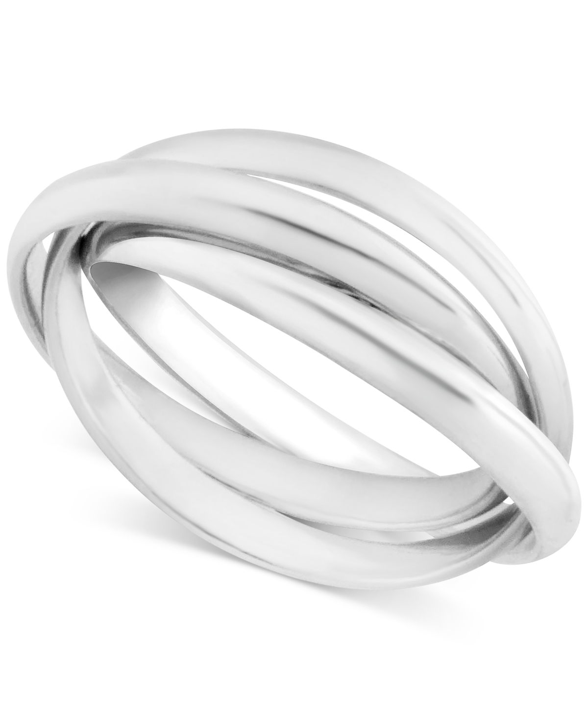 And Now This Multi-Row Rolling Silver Plate Ring - Silver