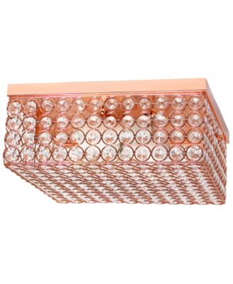 Elegant Designs Elipse Crystal 2 Light Square Ceiling Flush Mount