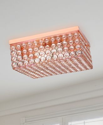 Elegant Designs Elipse Crystal 2 Light Square Ceiling Flush Mount