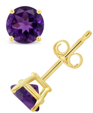 image of Amethyst (9/10 ct. t.w.) Stud Earrings in 14K White or Yellow Gold