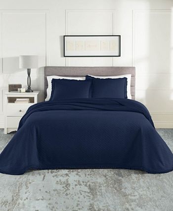 Nouvelle Home - Woven Jacquard Bedspread Set Twin Gray/White