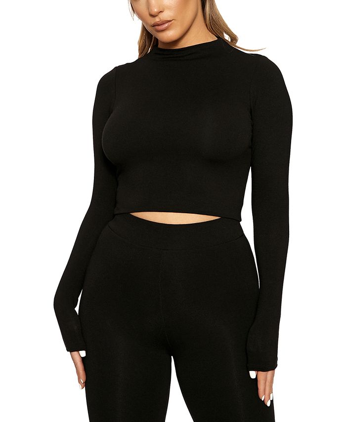 Naked Wardrobe black crop cap sleeve scoop neck top small NWT - $26 New  With Tags - From Agatha
