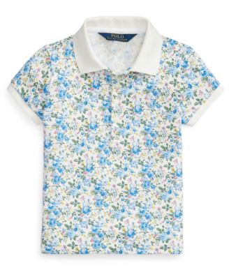 Polo Ralph Lauren - Little Girls Floral Stretch Mesh Polo Shirt