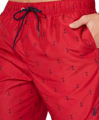 Men's Quick-Dry Anchor-Print 8" Swim Trunks