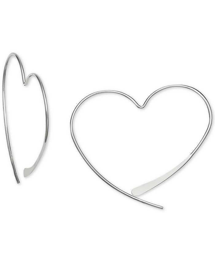 Giani Bernini - Wire Heart Threader Earrings in Sterling Silver