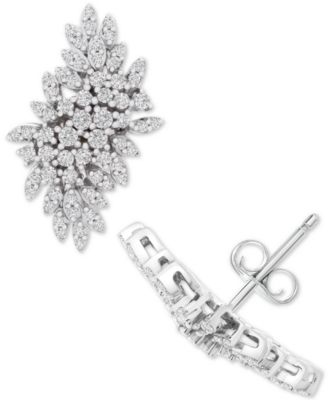 Wrapped in Love - Diamond Cluster Statement Earrings (1 ct. t.w.) in 14k White Gold