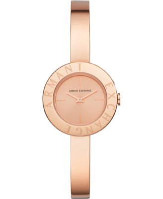 A|X Armani Exchange - Woman's Giulia Rose Gold-Tone Stainless Steel Bangle Bracelet Watch 30mm