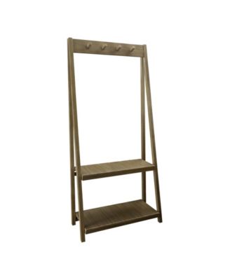 Essex Folding Coat Rack with 2 Shelves