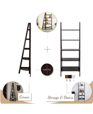 5-Shelf Corner Ladder Bookcase