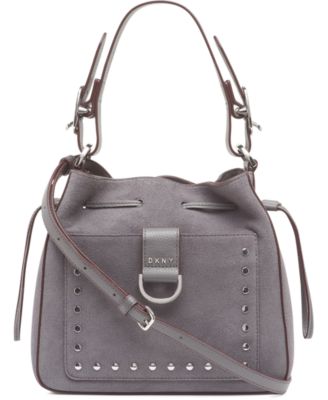 dkny wayne leather drawstring bucket bag