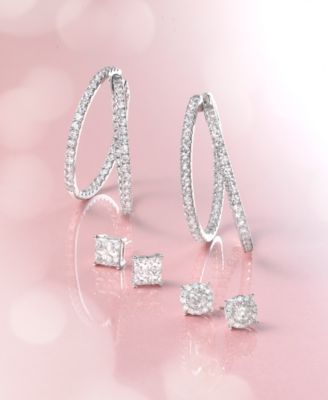 Diamond (1-1/2 ct. t.w.) Halo Stud Earrings in 14k White, Yellow or Rose Gold