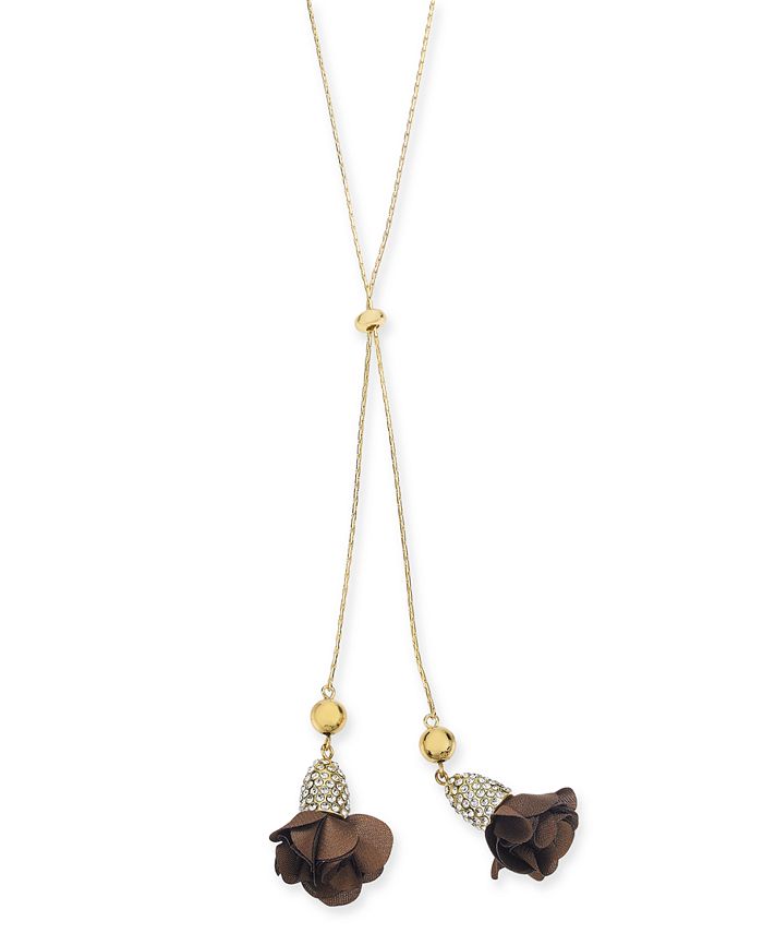 INC International Concepts FabricFlower 37" Lariat Necklace, Created