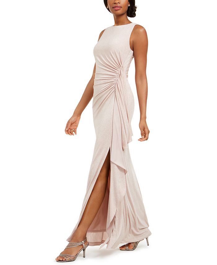 Vince Camuto Ruched Glitter Gown - Macy's