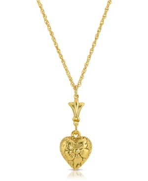 image of 2028 14K Gold-Dipped Textured Heart Necklace