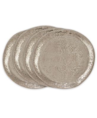 SARO LIFESTYLE Brushed Aluminum Charger Plates - Set Of 4, 13" Round, Gold - Elegant Table Setting For Entertaining