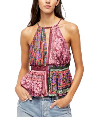 Free People - Bellini Patchwork Printed Babydoll Top