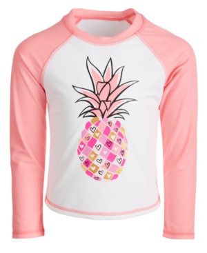 Miken Little Girls Pineapple-Print Long-Sleeve Rash Guard