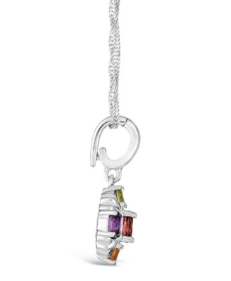 Multi-Gemstone (1-5/8 ct. t.w.) Pendant Necklace in Sterling Silver