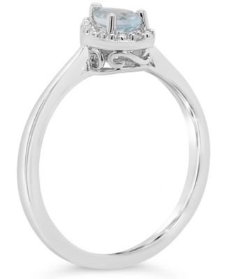 Swiss Blue Topaz (1/2 ct. t.w.) and Diamond Accent Pear Teardrop Ring in Sterling Silver (Also Available in Other Gemstones)