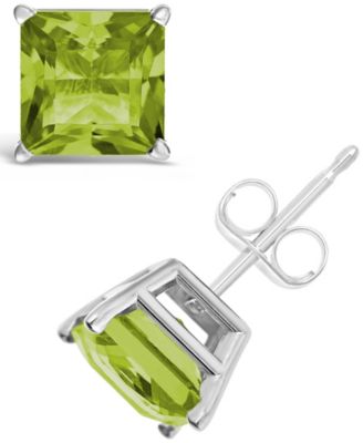 Gemstone Stud Earrings in Sterling Silver