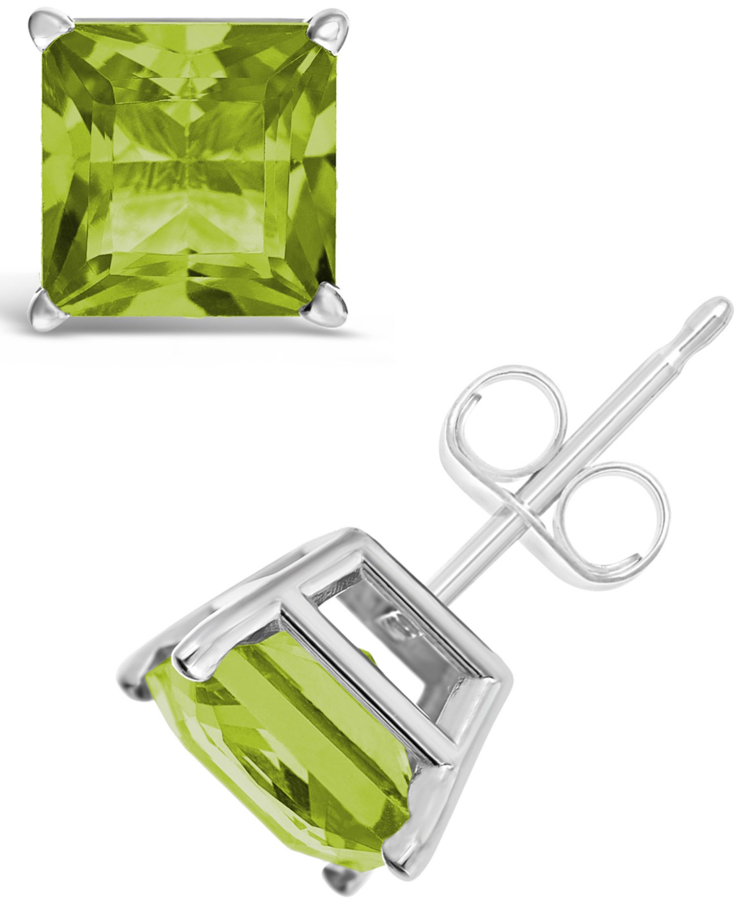 Gemstone Stud Earrings in Sterling Silver