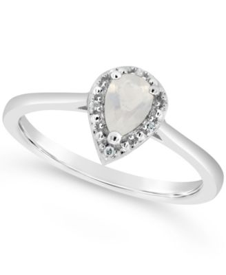 Swiss Blue Topaz (1/2 ct. t.w.) and Diamond Accent Pear Teardrop Ring in Sterling Silver (Also Available in Other Gemstones)