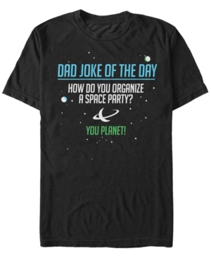 Generic Additude Men's Dad Space Joke Short Sleeve Crew T-shirt In Black